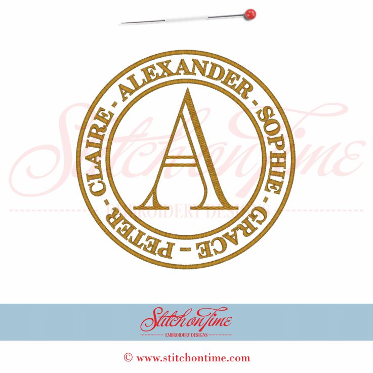 1 Caslon Circle Monogram : Made To Order With Name 5x7