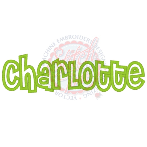Names (2) Charlotte Applique 5x7