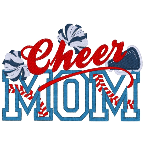 Cheerleader (60) Cheer Mom Applique 5x7
