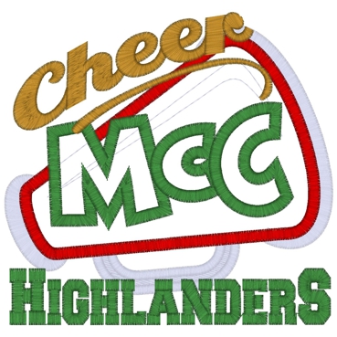Cheerleader (64) Highlanders Applique 5x7