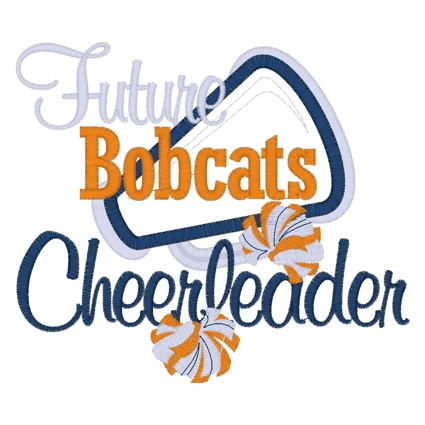 Cheerleader (71) Future Bobcats Cheerleader Applique 5x7