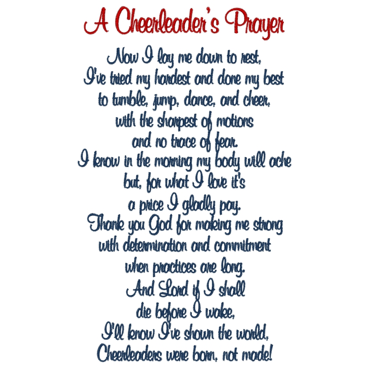 Cheerleader (72) Cheerleader Prayer 6x10