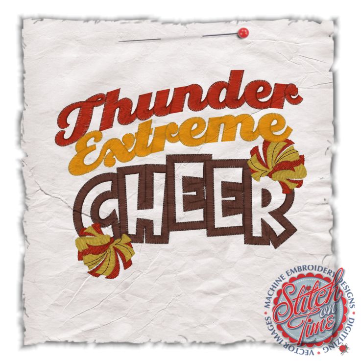 Cheerleader (78) Thunder Extreme Cheer Applique 5x7