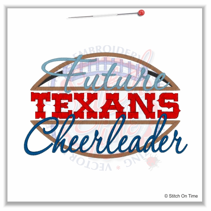83 Cheerleader : Future Texans Cheerleader Applique 5x7