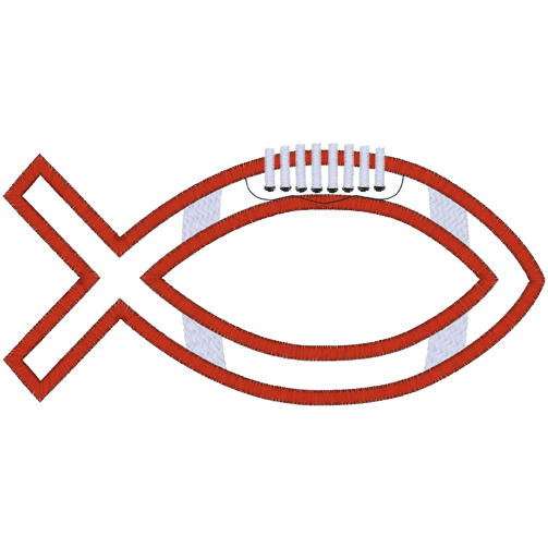 Christian (A1) Football Fish Applique 5x7