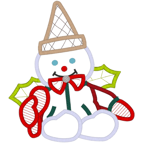 Christmas (A111) Snowman Applique 4x4