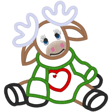 Christmas (A138) Reindeer Applique 6x10