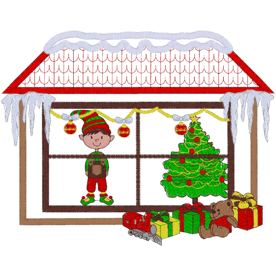 Christmas (A177) Elf Shop Applique 5x7