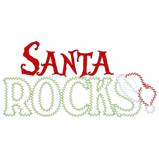 Christmas (217) Santa Rocks applique 5x7