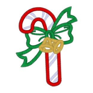 Christmas (234) Candy Cane Applique 4x4