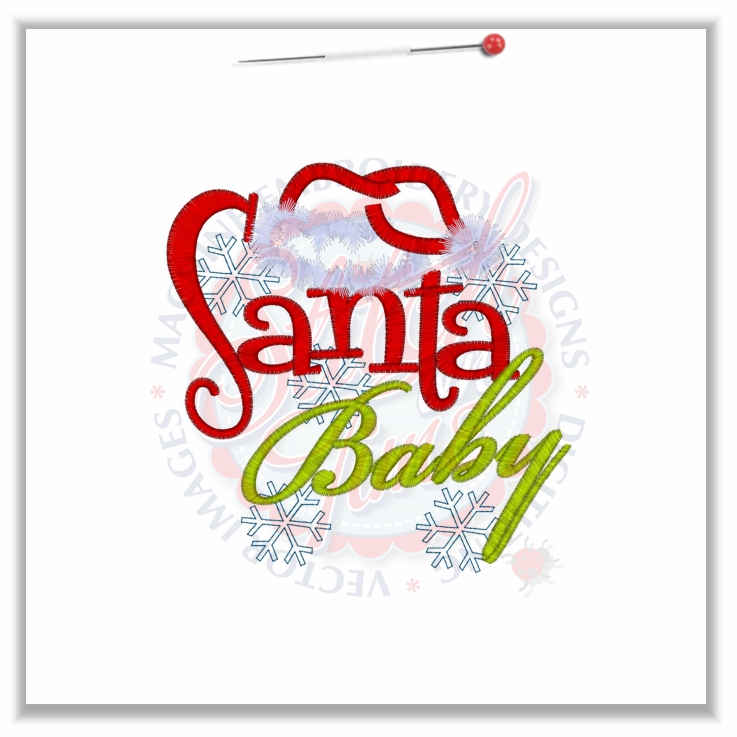 Christmas (337) Santa Baby Applique 5x7