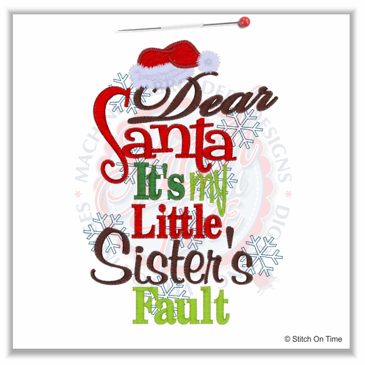 345 Christmas : Dear Santa Little Sisters fault 5x7
