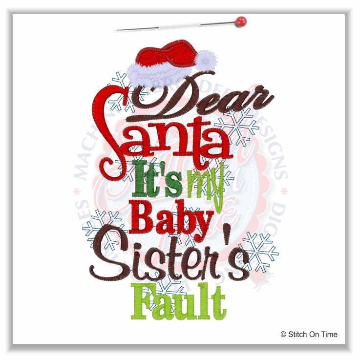 346 Christmas : Dear Santa Baby Sisters fault 5x7