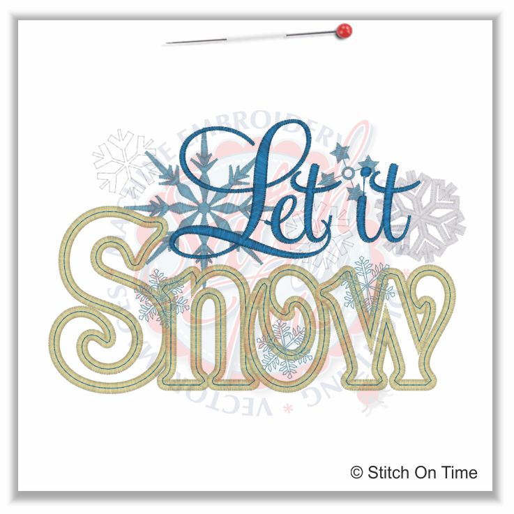 356 Christmas : Let It Snow Applique 5x7