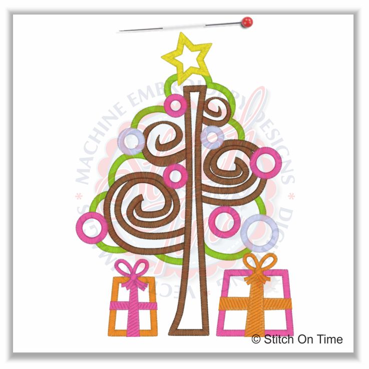 368 Christmas : Xmas Tree Applique 6x10