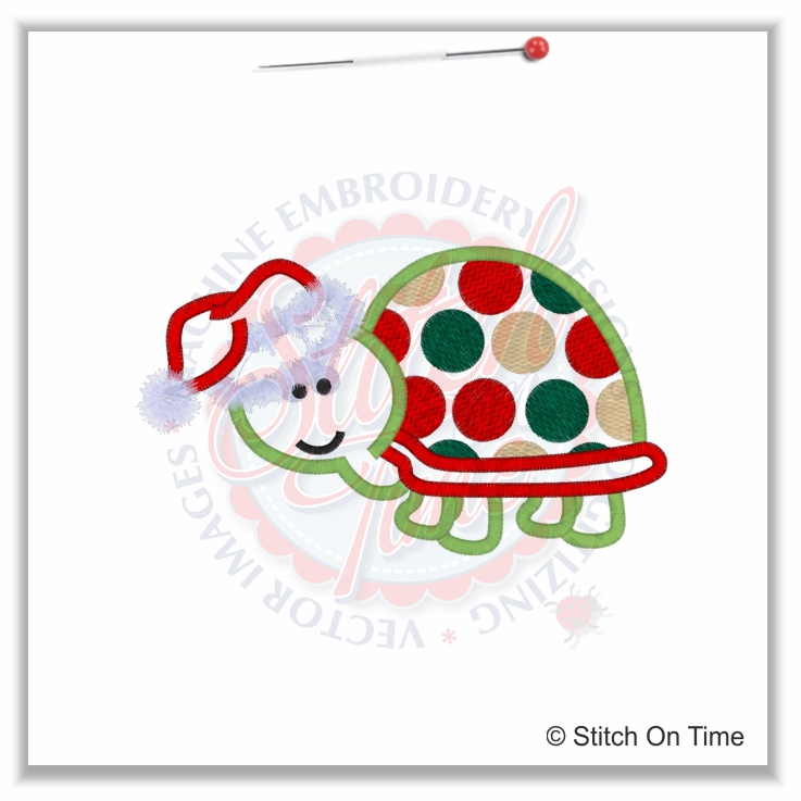374 Christmas : Christmas Turtle Applique 5x7