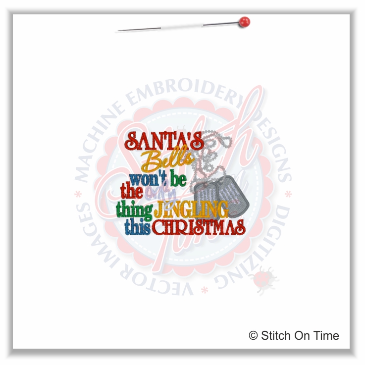 393 Christmas : Santa's Bells & Dog Tags 4x4