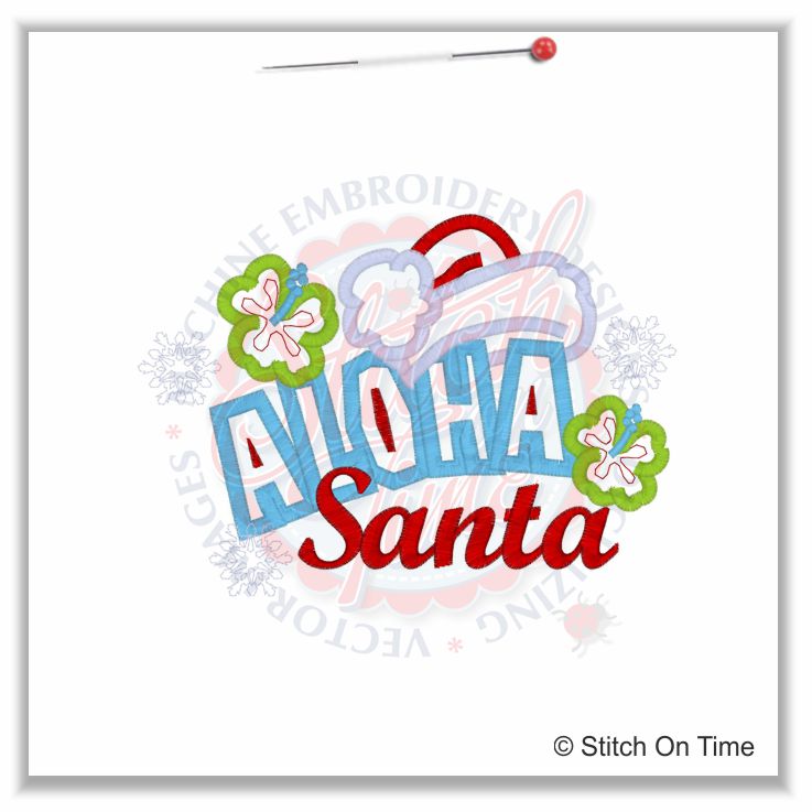 405 Christmas : Aloha Santa Applique 5x7
