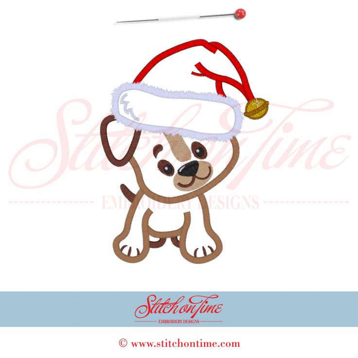 615 Christmas : Puppy Santa Applique 5x7