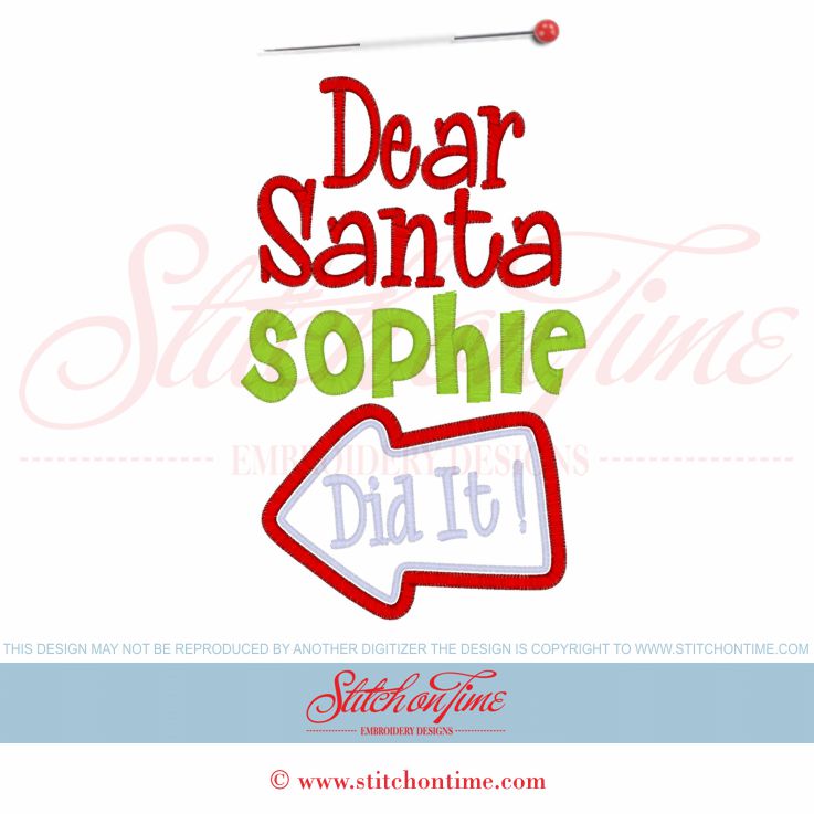 618 Christmas : Dear Santa...Did It Applique 5x7