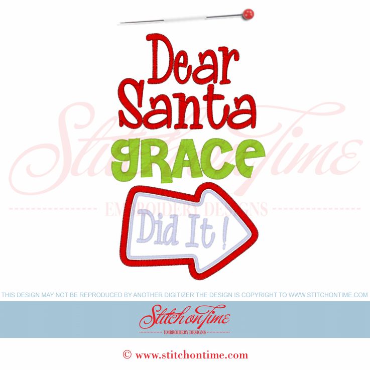 619 Christmas : Dear Santa...Did It Applique 5x7