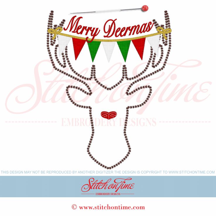 659 Christmas : Merry Deermas Applique 6x10