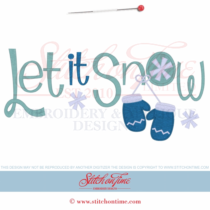 754 Christmas : Let it Snow 4 Hoop Sizes Included