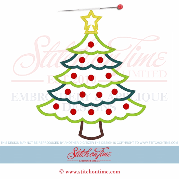 759 Christmas : Xmas Tree 3 Hoop Sizes Inc.