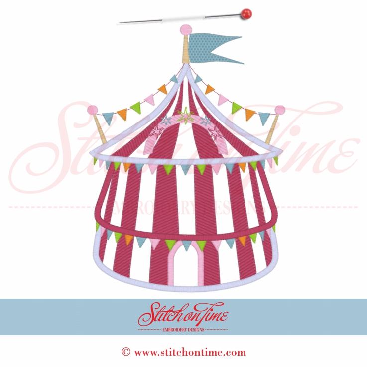 19 Circus : Circus Tent Applique 6x10