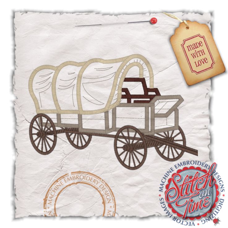 Cowboy (15) Chuck Wagon Applique 5x7