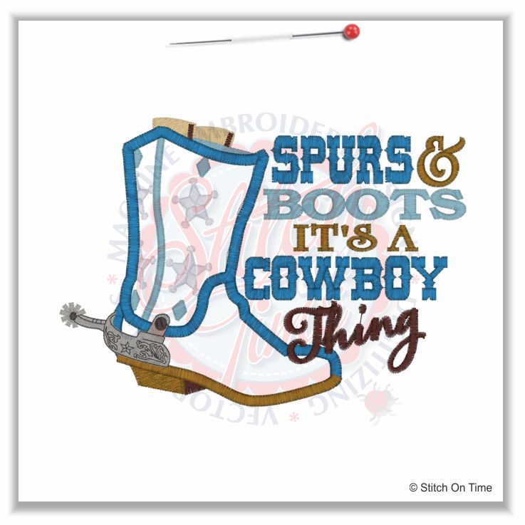 17 Cowboy : Spurs & Boots Applique 5x7