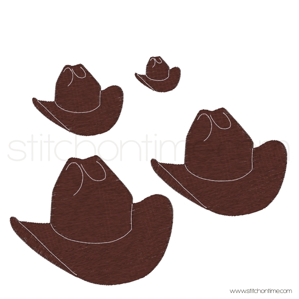 28 Cowboy : Simple Cowboy Hat 4 sizes included