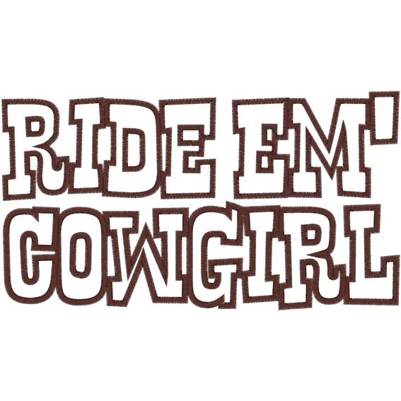 Cowboy (A4) Ride Em Cowgirl Applique 6x10