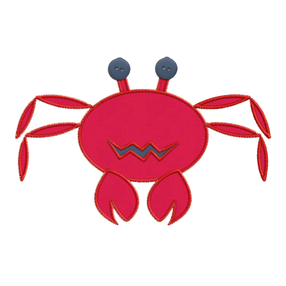 Crabby (A1) Crab Applique 5x7