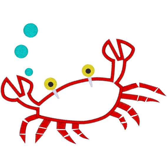 Crabby (A7) Crab Applique 6x10