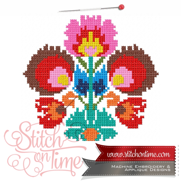 5 Cross Stitch : Folk Art Floral 5x7