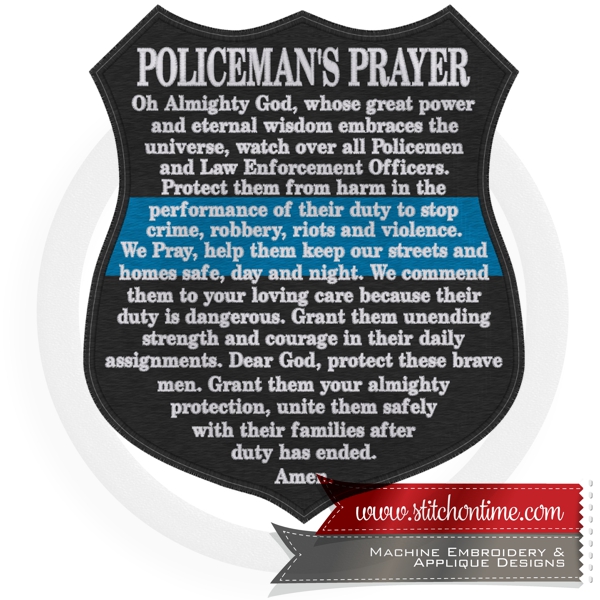 13053 Custom : Policeman's Prayer Applique
