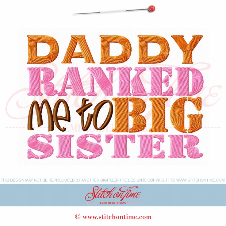 2420 Custom : Daddy Ranked Me To Big Sister 5x7