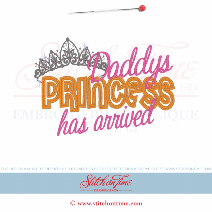 6139 Custom : Daddy's Princess Has Arrived Applique 5x7