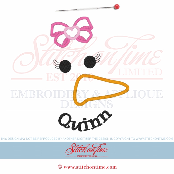 8916 Custom : Snowman Face Applique MTO
