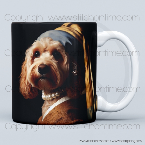 66 DOGS : Cockapoo with the Pearl Earing Mug Wrap