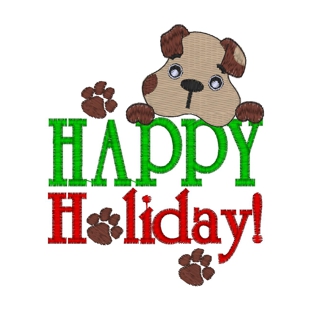 Dog Bandanas (2) Happy Holidays 4x4
