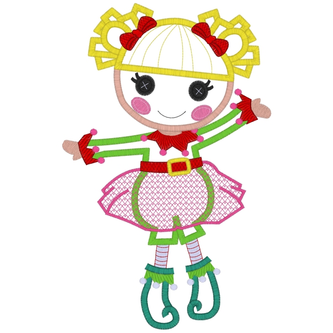 Dolls (1327) Christmas Girl Applique 6x10