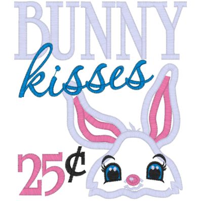 Easter (102) Bunny Kisses 25c Applique 5x7