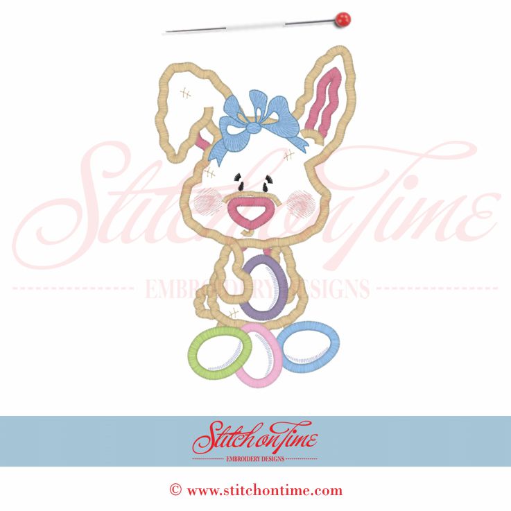 116 Easter : Easter Bunny Rabbit Applique 5x7