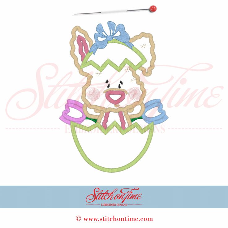 117 Easter : Easter Bunny Rabbit Applique 5x7