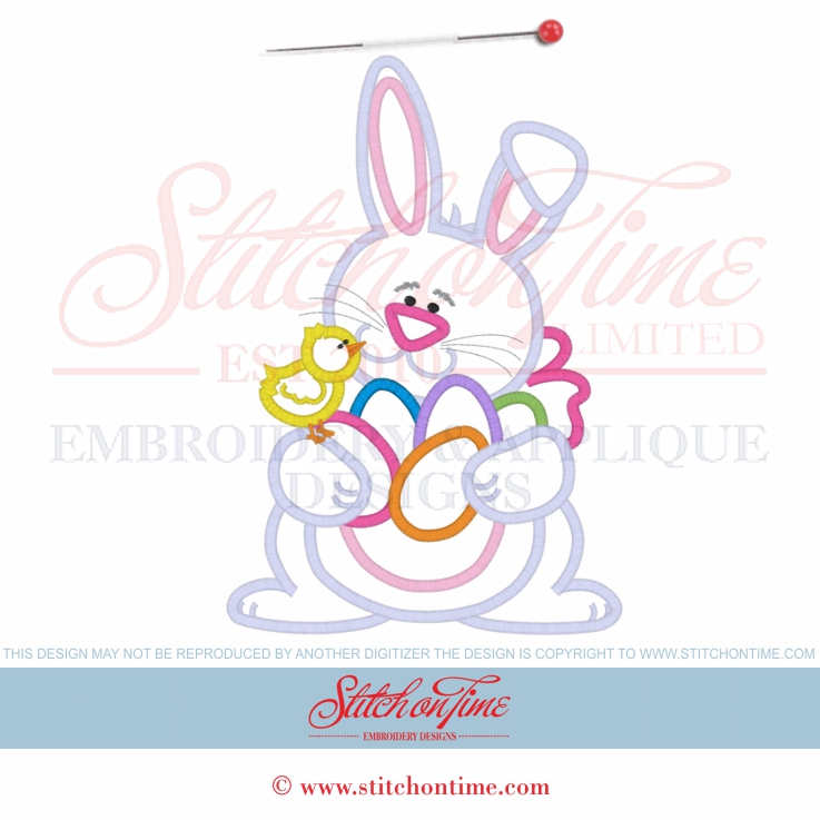 173 Easter : Bunny Rabbit Applique 2 Hoop Sizes