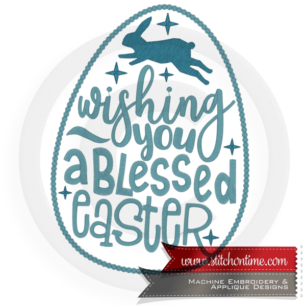 193 Easter : Wishing You A Blessed Easter Applique