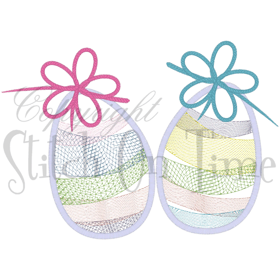 Easter (B72) Easter Eggs Applique 4x4