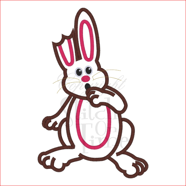 Easter (96) Chocolate Bunny Rabbit Applique 5x7